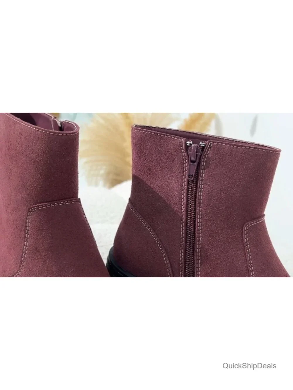 Genuine Leather Platform Ankle Boots for Women Chunky Combat Booties